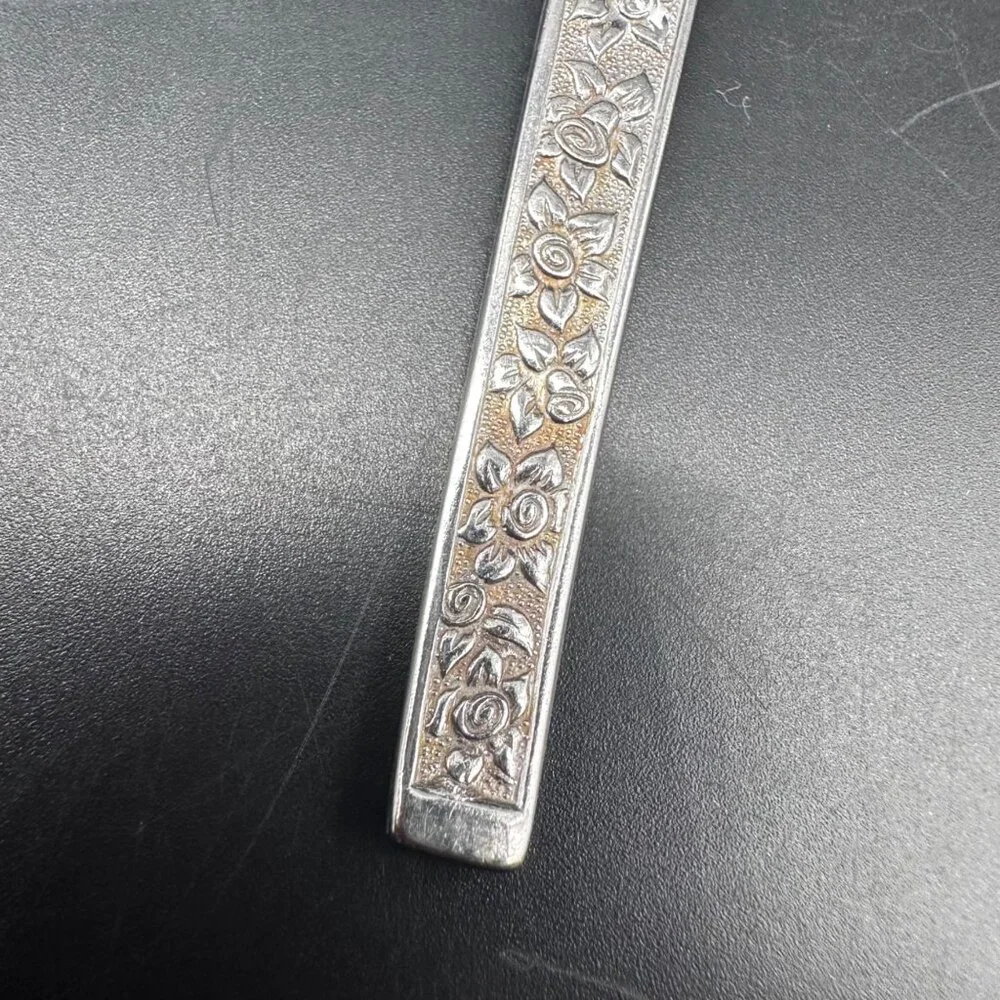Vtg Tablespoons National Stainless Parma Japan Floral Mid Century Rose Floral - Picture 6 of 10
